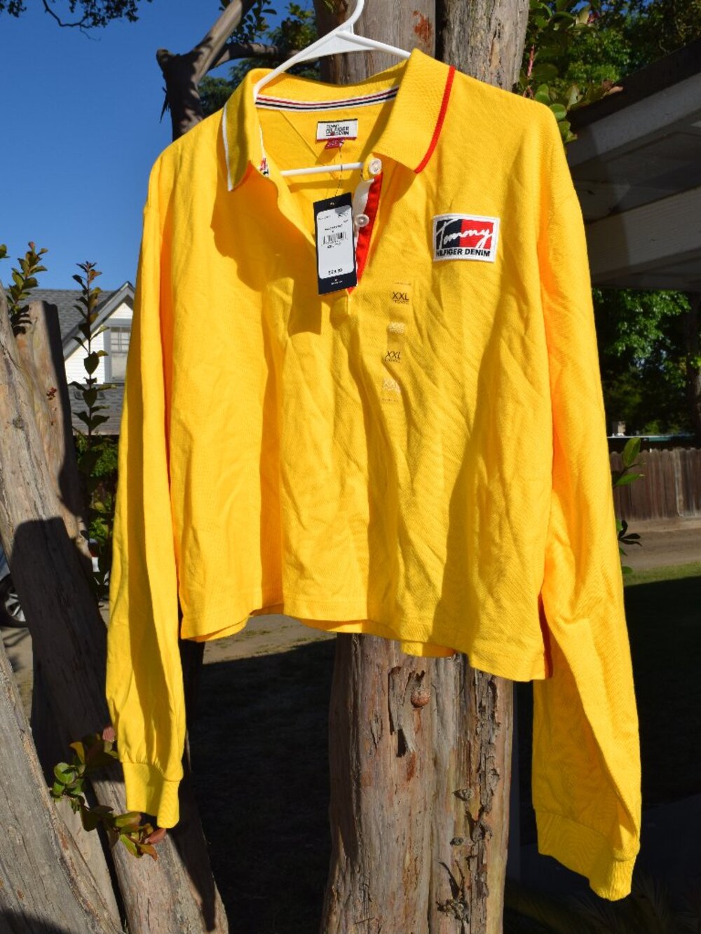 NWT Tommy Hilfiger Denim Women’s Yellow Long Sleeve Polo Shirt XXL $59.99